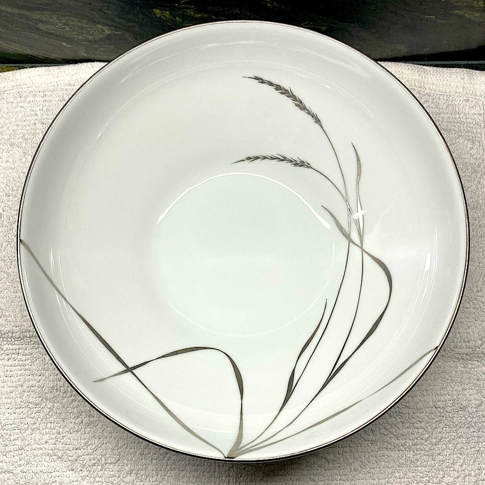 Rosenthal Vegetable Bowl Platinum Wheat Elegant White Bowl Gray Grass Design